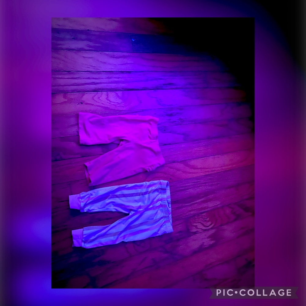 Jessica Simpson Pink and White Baby Pants Set